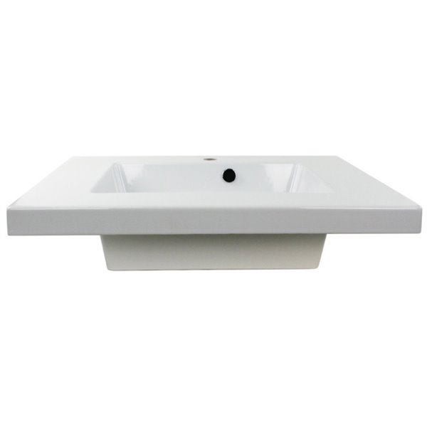 Nameeks Mars Wall Mounted Ceramic Bathroom Sink in White - Square - 27.56-in x 21.26-in