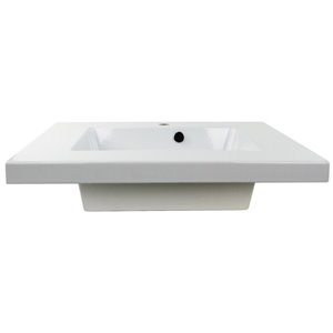 Nameeks Mars Wall Mounted Ceramic Bathroom Sink in White - Square - 27.56-in x 21.26-in