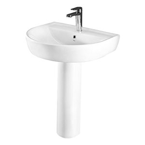Nameeks Bella Pedestal Sink in White - 32.1-in x 23.7-in x 19.5-in
