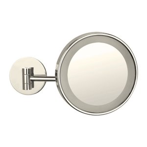 Nameeks Glimmer Wall Mounted Makeup Mirrors In Satin Nickel - 4.5-in x 8-in x 8-in