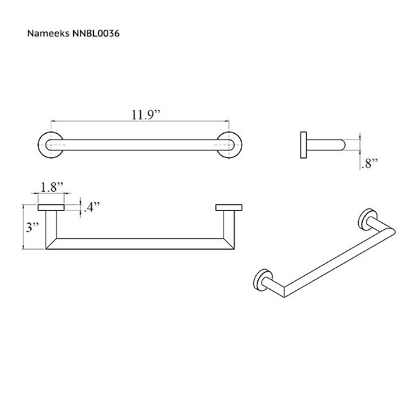 Nameeks Grand Hotel Wall Mounted Towel Bar In Chrome