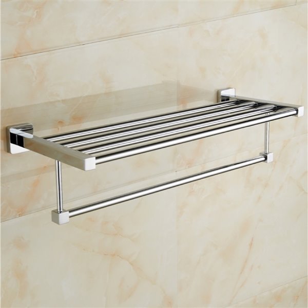 Nameeks General Hotel Wall Mounted Train Racks for Towels in Chrome - 25-in x 8.98-in