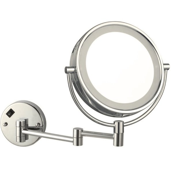 Jerdon HL65BZ 8-Inch Lighted Wall Mount Makeup Mirror with 5x Magnification - 2