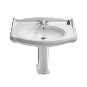 Nameeks Traditional Pedestal Sink in White - 31.9-in x 39.4-in x 21.1-in
