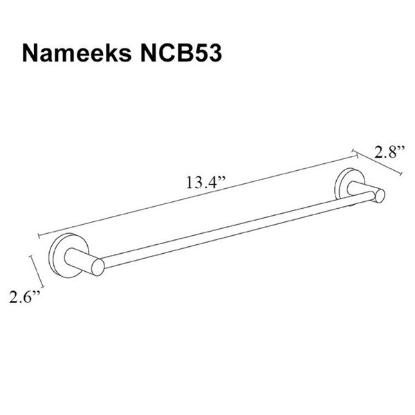 Nameeks General Hotel Wall Mounted Towel Bar In Black - 13-in