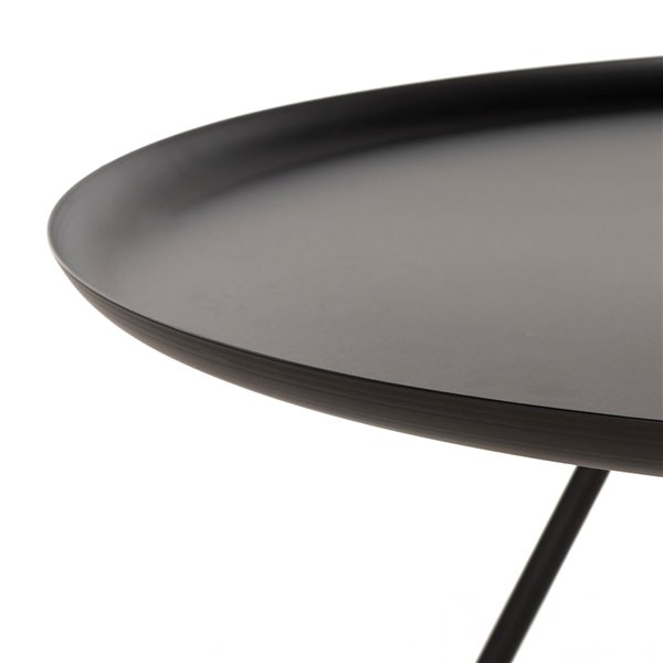 Safavieh Orson Round Black Coffee Table with Gold Capped Legs