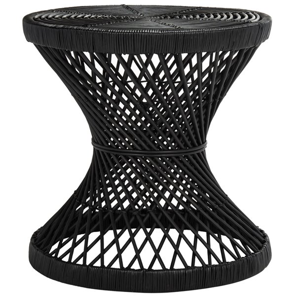 black wicker outdoor end table