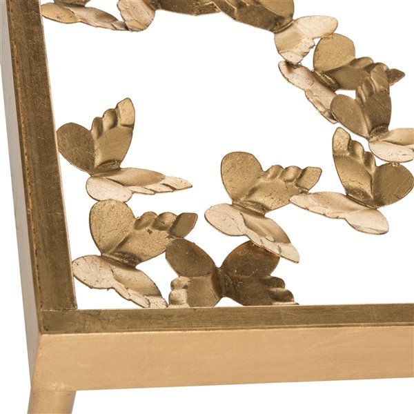 Safavieh Rosalia Butterfly Side Table in Antique Gold