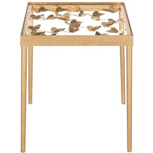 Safavieh Rosalia Butterfly Side Table in Antique Gold