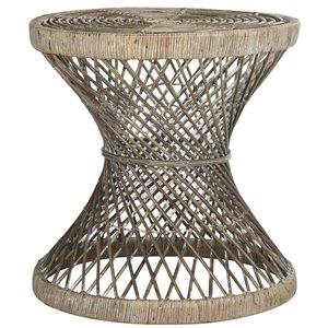 Safavieh Grimson Small Bowed Brown Wicker Accent Table - 23.6-in Diameter