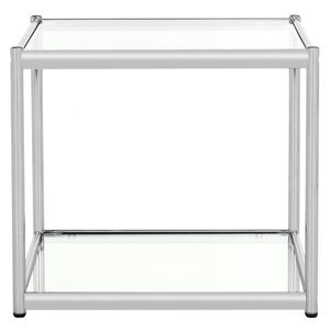 Safavieh Lilias Galss End Table with Chrome Finished Frame