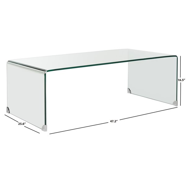 Safavieh Willow Glass Rectangular Coffee Table