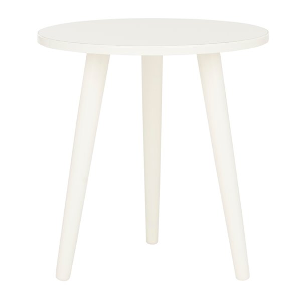 Safavieh Orion Distressed White Round, Small White Round Accent Table