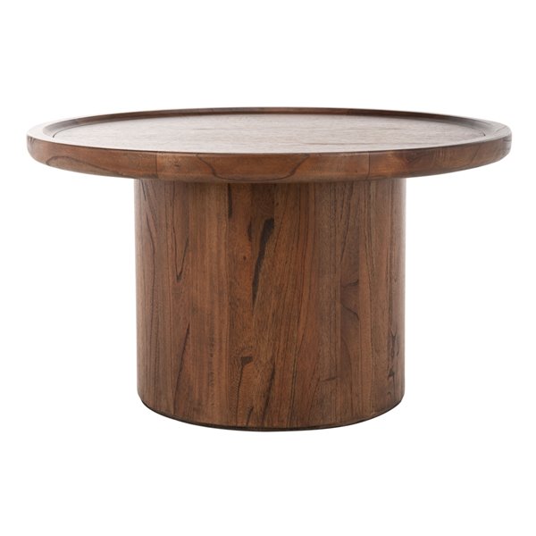 Safavieh Devin Round Walnut Finish, Solid Wood Round Coffee Table Canada