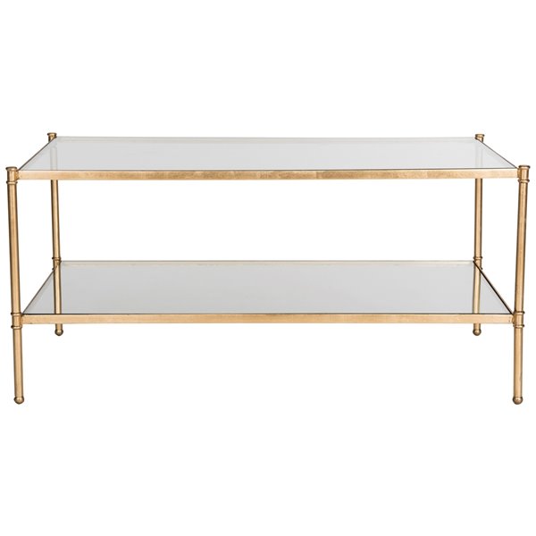 Safavieh Aslan Glass Rectangular Coffee Table with Antique Gold Finish Frame