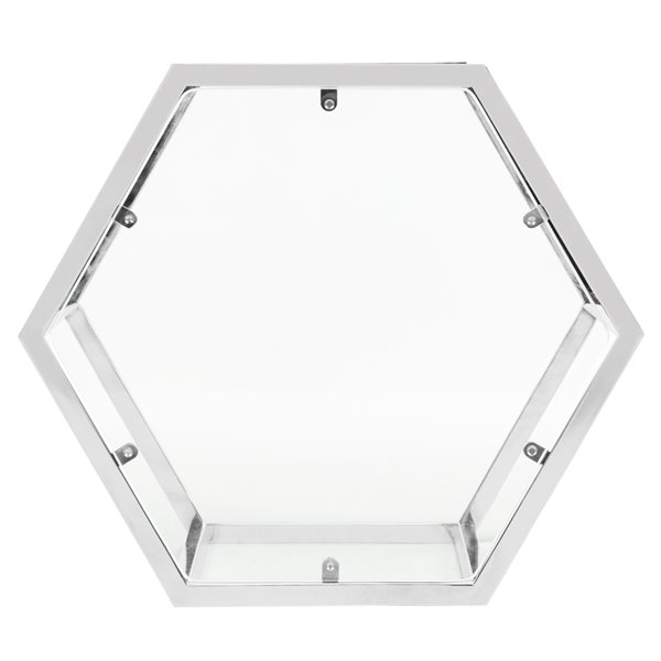 Safavieh Teagan Glass and Chrome Hexagon End Table