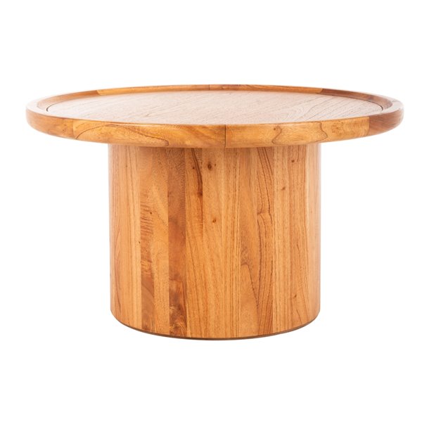 Safavieh Devin Round Wood Pedestal, Solid Wood Round Coffee Table Canada