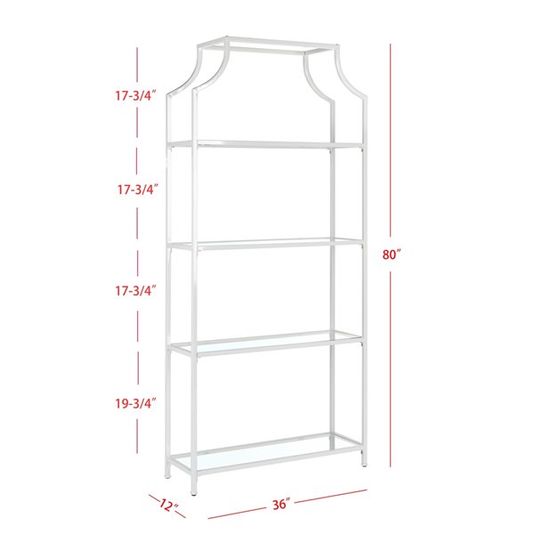 Safavieh Slater  4 Tier Glass Etagere - White Finish
