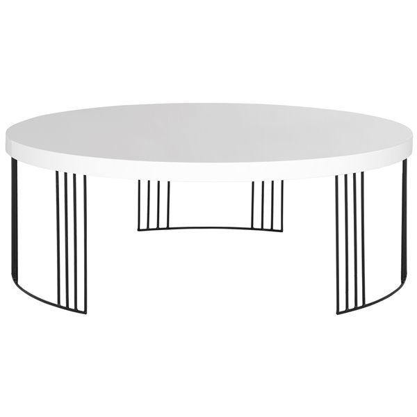 Safavieh Keelin Midcentury Scandinavian, Carlton Modern Scandinavian Side Storage Lacquer White Coffee Table