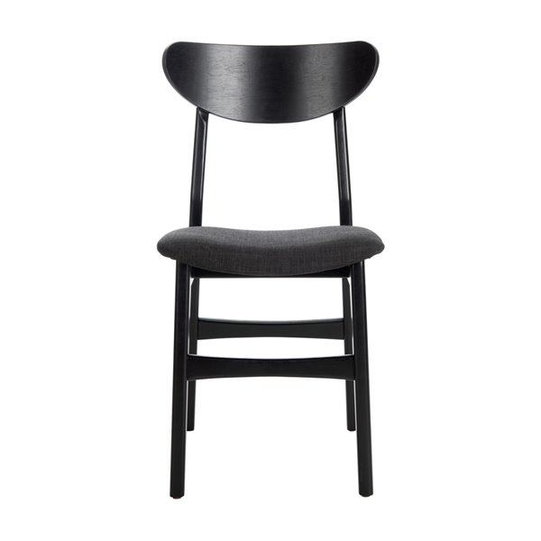 Safavieh Lucca Retro Dining Chair  - Black Seat and Finish (Set Of 2)