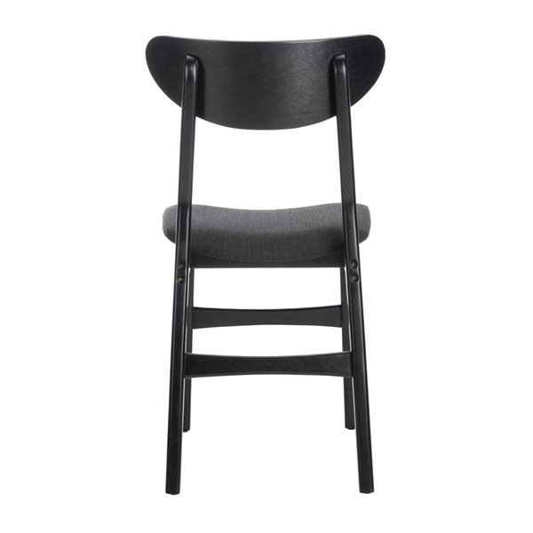 Safavieh Lucca Retro Dining Chair  - Black Seat and Finish (Set Of 2)