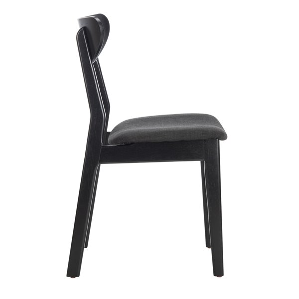 Safavieh Lucca Retro Dining Chair  - Black Seat and Finish (Set Of 2)