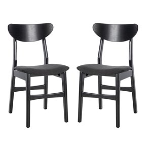 Safavieh Lucca Retro Dining Chair  - Black Seat and Finish (Set Of 2)