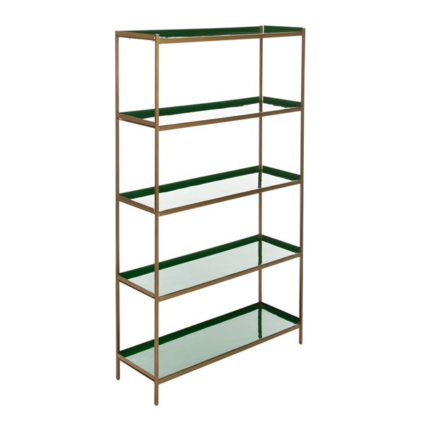 Safavieh Justine 5 Tier Etagere - Green and Brass Finish