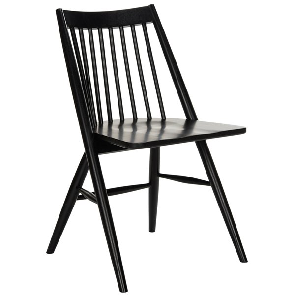 Safavieh Wren 19-in H Spindle Dining Chair  - Black Seat and Finish (Set Of 2)