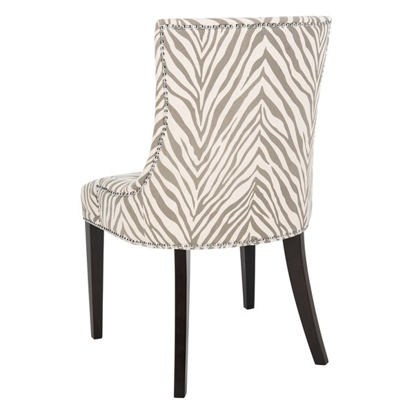 Safavieh Becca 19-in H Grey/White Zebra Dining Chair  - Grey Zebra Seat and Espresso Finish