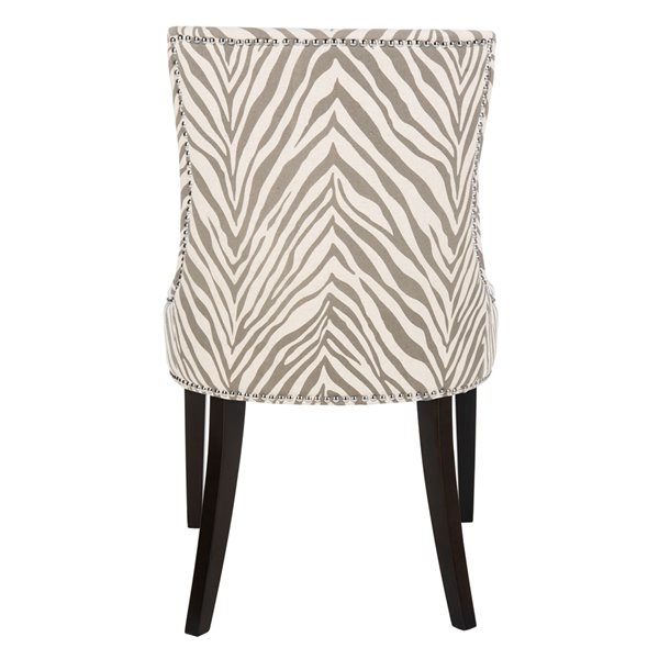 Safavieh Becca 19-in H Grey/White Zebra Dining Chair  - Grey Zebra Seat and Espresso Finish