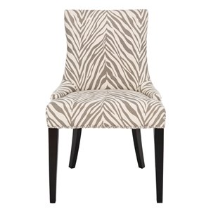 Safavieh Becca 19-in H Grey/White Zebra Dining Chair  - Grey Zebra Seat and Espresso Finish