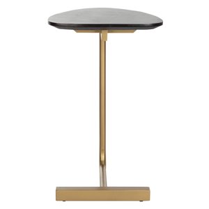 Safavieh Kaiya C-Table with Black Top and Gold Finished Base