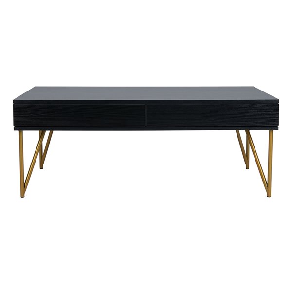 Safavieh Pine Two Drawer Rectangular Coffee Table - Black