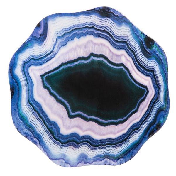 Safavieh Celeste Faux Agate Side Table - Multi Blue & Purple Table Top with Gold Finish