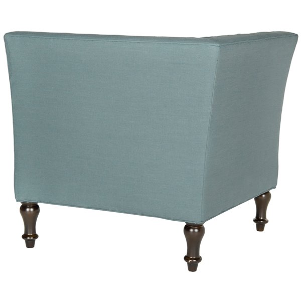Safavieh Jack Tufted Corner Chair - Sky Blue/Espresso