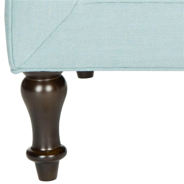 Safavieh Jack Tufted Corner Chair - Sky Blue/Espresso