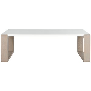 Safavieh Bartholomew Midcentury Rectangular Scandinavian Lacquer Coffee Table - White/Grey