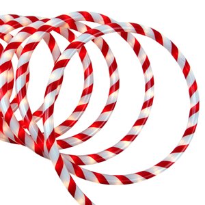 Northlight 18-ft Red and White Striped Candy Cane Christmas Rope Light