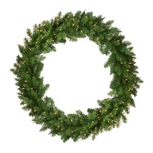 Northlight Pre-Lit Eastern Pine Artificial Christmas Wreath - 48-in - Clear Lights