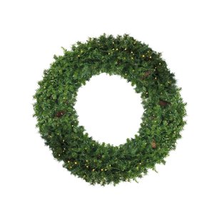 Northlight Pre-Lit Dakota Red Pine Commercial Artificial Xmas Wreath - 6-ft