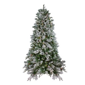 Northlight Pre-Lit LED Full Mixed Emerald Angel Pine Artificial Xmas Tree -  6.5-ft