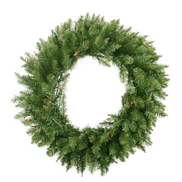 Northlight Pre-Lit Northern Pine Artificial Christmas Wreath and Multi ...