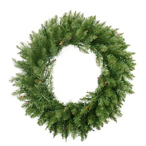 Northlight Pre-Lit Northern Pine Artificial Christmas Wreath and Multi-Color Lights - 24-in