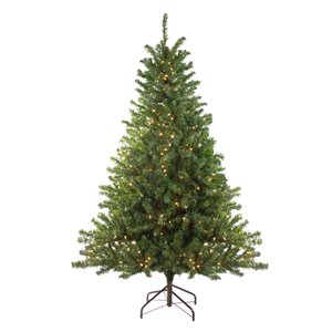 Northlight Pre-Lit Medium Canadian Pine Artificial Christmas Tree - Clear Lights - 8-ft