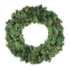 Holiday Living 1-Pack 3 Tier Pre-Lit Battery-Operated Green Artificial  Christmas Wreath with Warm White LED Lights MLOLW30ALWSE