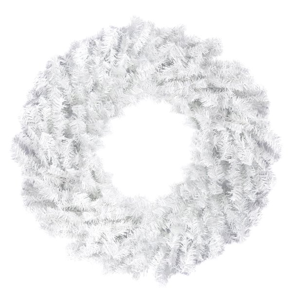 Northlight White Canadian Pine Artificial Christmas Wreath - Unlit - 24-in