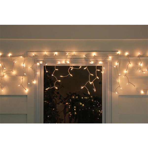 Northlight 300 Christmas Lights Clear Mini Icicle  - 13.5 ft White Wire