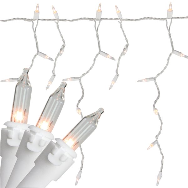 Northlight 300 Christmas Lights Clear Mini Icicle  - 13.5 ft White Wire