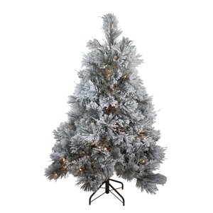 Northlight Pre-Lit LED Black Spruce Artificial Christmas Tree - Clear Lights - 4.5-ft
